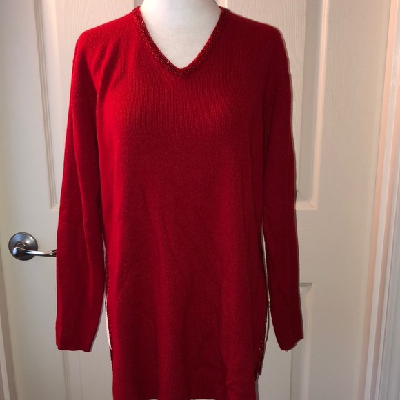 Lane Crawford 100% Cashmere Beaded Sweater - Picture 1 of 4
